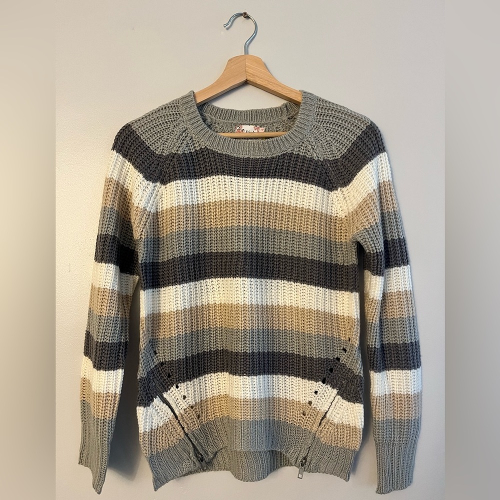 Pink Republic Striped Crewneck Sweater